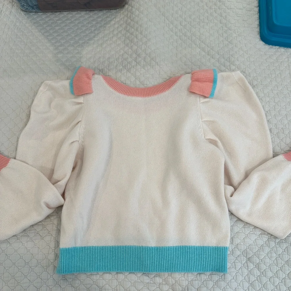 LoveShackFancy Greece Ruffle cashmere-Wool Sweater Medium - Picture 8 of 10